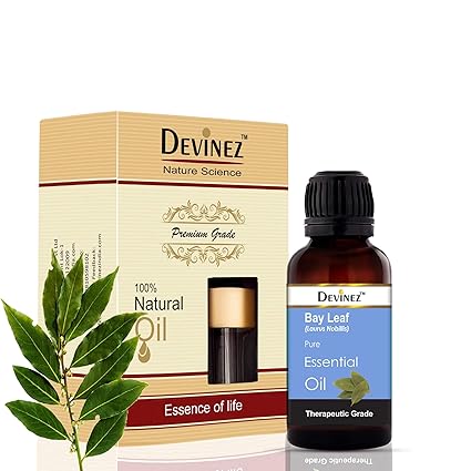 Devinez Bay leaf Essential Oil, 100% Pure, Natural & Undiluted, 15ml in Glass Bottle healing wounds, healthy hair and scalp, Insect Repellent, Relieves Joint Pain