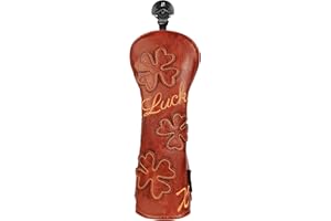 Golf Headcovers Golf Club Head Covers Four Leaf Clover Good Luck Charm - Clover Style Premium Leather Driver Fairway(FW) Wood