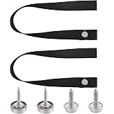 HABNVUON 2PCS RV Door Straps, RV Pocket Camper Door Strap, 18 Inch Heavy Duty Sliding Doors Security Straps with Button Snap, Universal Locking Tieback Strap Accessories for RV Camper Door Boat Ladder