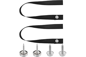 HABNVUON 2PCS RV Door Straps, RV Pocket Camper Door Strap, 18 Inch Heavy Duty Sliding Doors Security Straps with Button Snap,