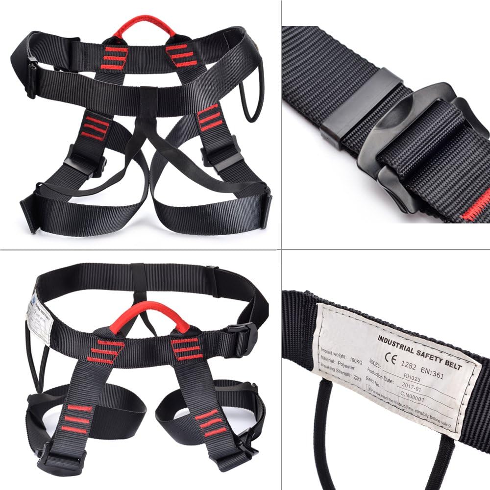 Weanas Thicken Climbing Harness, Protect Waist Safety Harness, Wider Half Body Harness for Mountaineering/Fire Rescuing/Rock Climbing/Rappelling/Tree Climbing : Sports & Outdoors