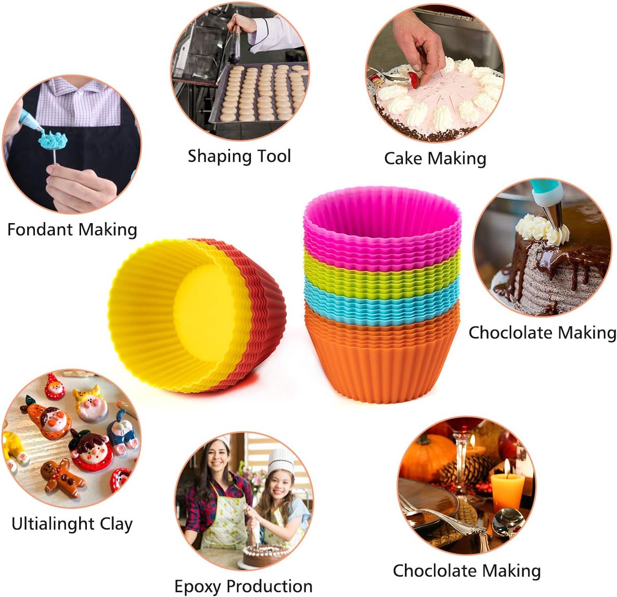 Repostería Antiadherentes Gyvazla Moldes de Horneado Reutilizables Pack