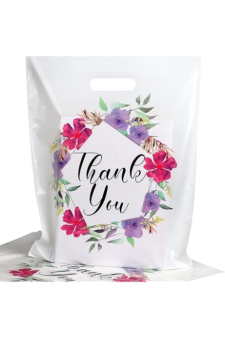 150 Pack Boutique Shopping Bags - 10x13 Inch Plastic Merchandise Gift Bags With Handles For Retail