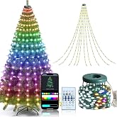 Smart Christmas Tree Lights, 200 LEDs Christmas String Lights with Remote Control &amp; APP for Indoor Outdoor , 6.6FT x 10 Lines Fairy Lights with DIY scenarios 24 Modes for Xmas Tree Decorations