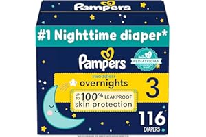 Pampers ZZZ Overnight Diapers, Nighttime Protection, Size 3 (16-28 lbs), 116 Count