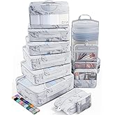 Veken 10 Set Packing Cubes for Travel Essential, Suitcase Organizer Bags in 4 Sizes, Carry-On Luggage Accessories with Large Laundry & Hanging Toiletry Bag, Must-Have for Airplane, Road Trip & Camping