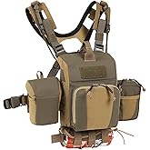 VOTAGOO Binocular Harness Case Bino Chest Pack with Magnetic Closure and MOLLE System Water-repellent for Hunting (Combination, Green)