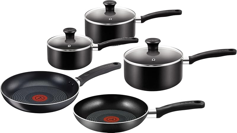 Tefal Essential 5-Piece Non-Stick Cookware Set 3 Saucepans 16 18 20cm