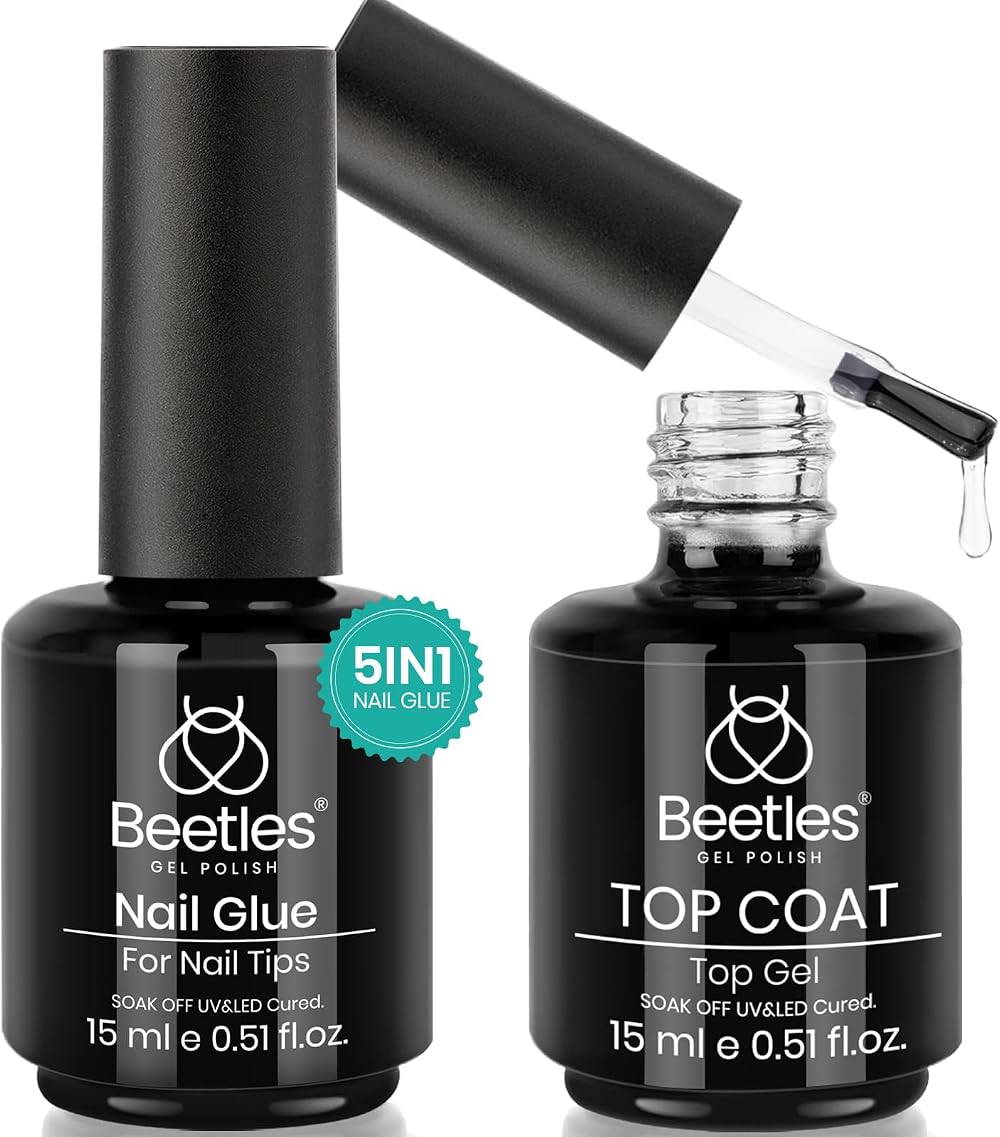 Beetles Gel Polish 2 in 1 Base Gel & Nail Glue Kit 15ml 2pc UV/LED