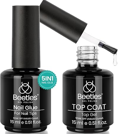 Beetles Gel Polish 2 in 1 Base Gel & Nail Glue Kit 15ml 2pc UV/LED