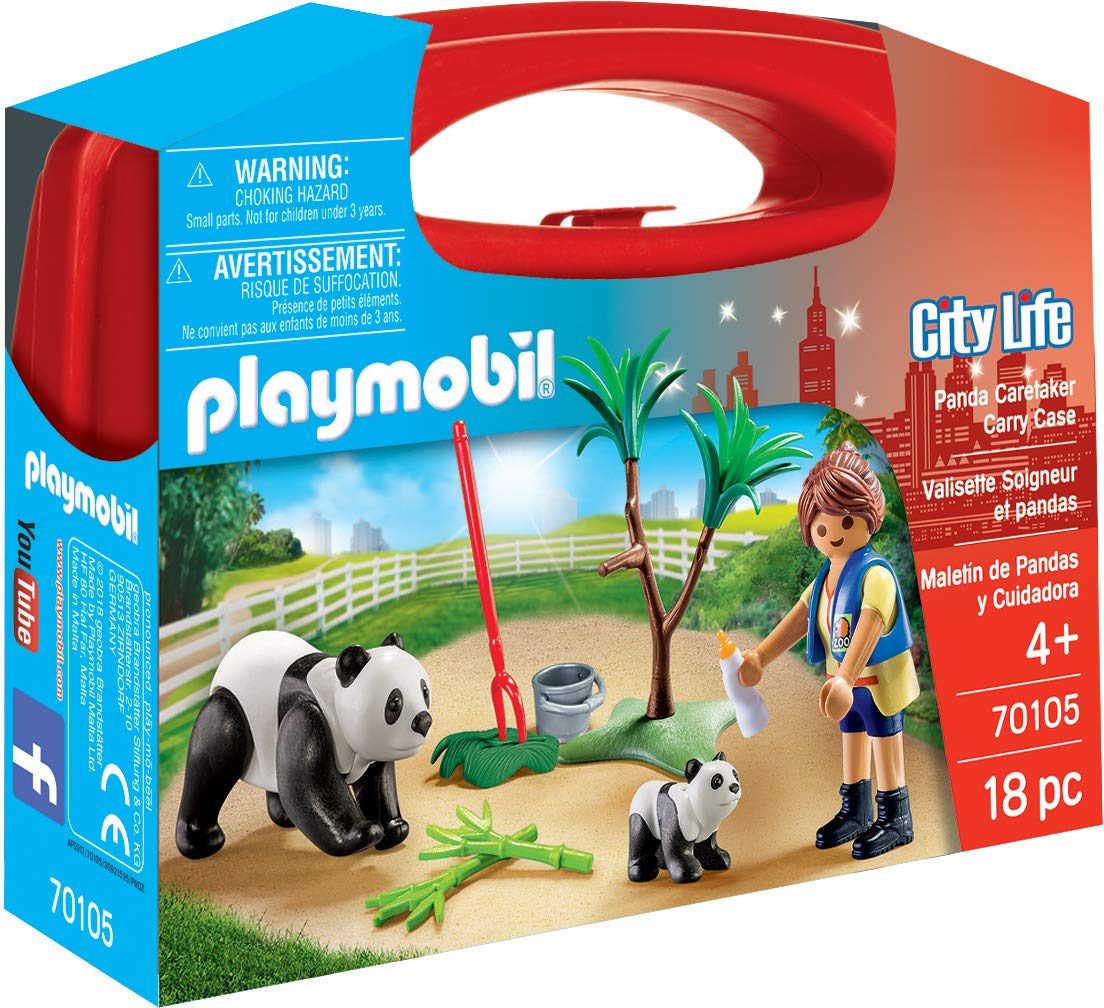 Playmobil 70105 City Life Panda Caretaker Large Carry Case Set, Fun Imaginative Role-Play, PlaySets Suitable for Children Ages 4+
