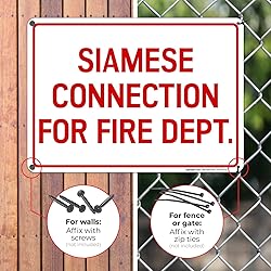Siamese Connection for Fire Dept. Sign, 10x14