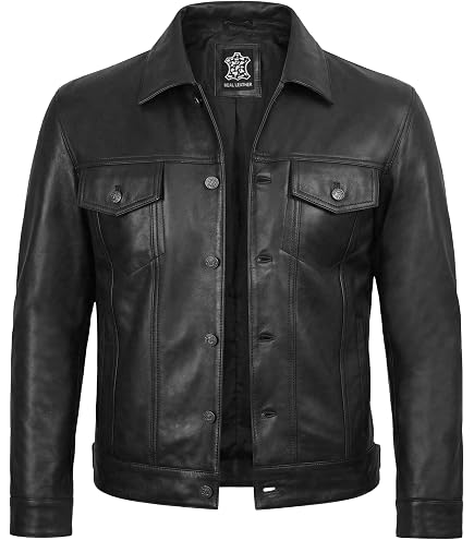 RSH LeatherCraft Distressed Goatskin Leather Biker Vintage Style