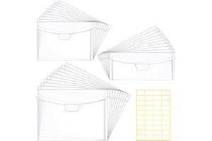 HUKADO 30 Pieces Clear Stamp & Die Plastic Storage Bag, Resealable Large Envelope Pocket for Card Making DIY Scrapbooking Paper Craft and Cutting Dies Stencil (9.4x7, 7x5, 9.4x3.9)