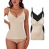 EUYZOU Womens Tummy Control Shapewear Tank Tops Seamless V-Neck Compression Tank Tops Body Shaper Camisole