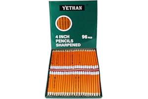 YETHAN 96Pcs Golf Pencils with Eraser Tops,Hexagon Wooden pencils, Pre Sharpened 2# HB Half Pencils for kids Golf School Office 4" Mini Pencils 96 count/Box