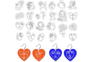 CRASPIRE Face Clear Stamps for Card Making Decoration Scrapbooking Supplies, Abstract Clear Stamps Earrings Transparent Silicone Stamps for Card Photo Album Crafting Decoration