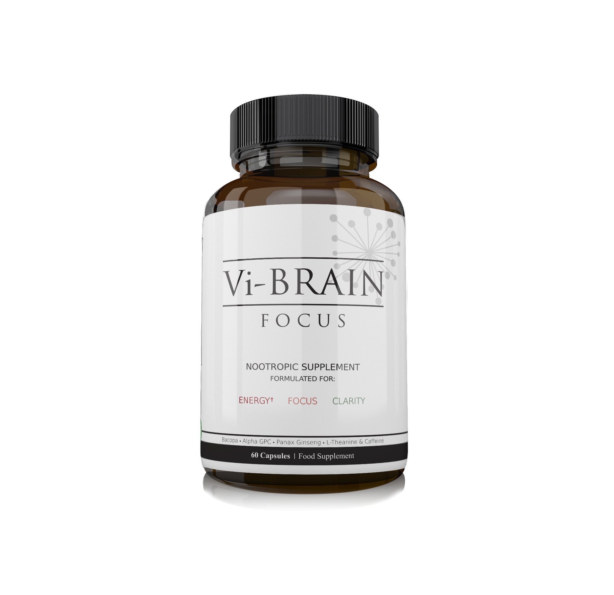 Vi-Brain Nootropic Focus Supplement - Daily Brain Food Providing Mental Stimulation and Stamina for Busy Professionals, Students & Athletes - Concentration Pills Nootropics Supplement - 30 Day Supply