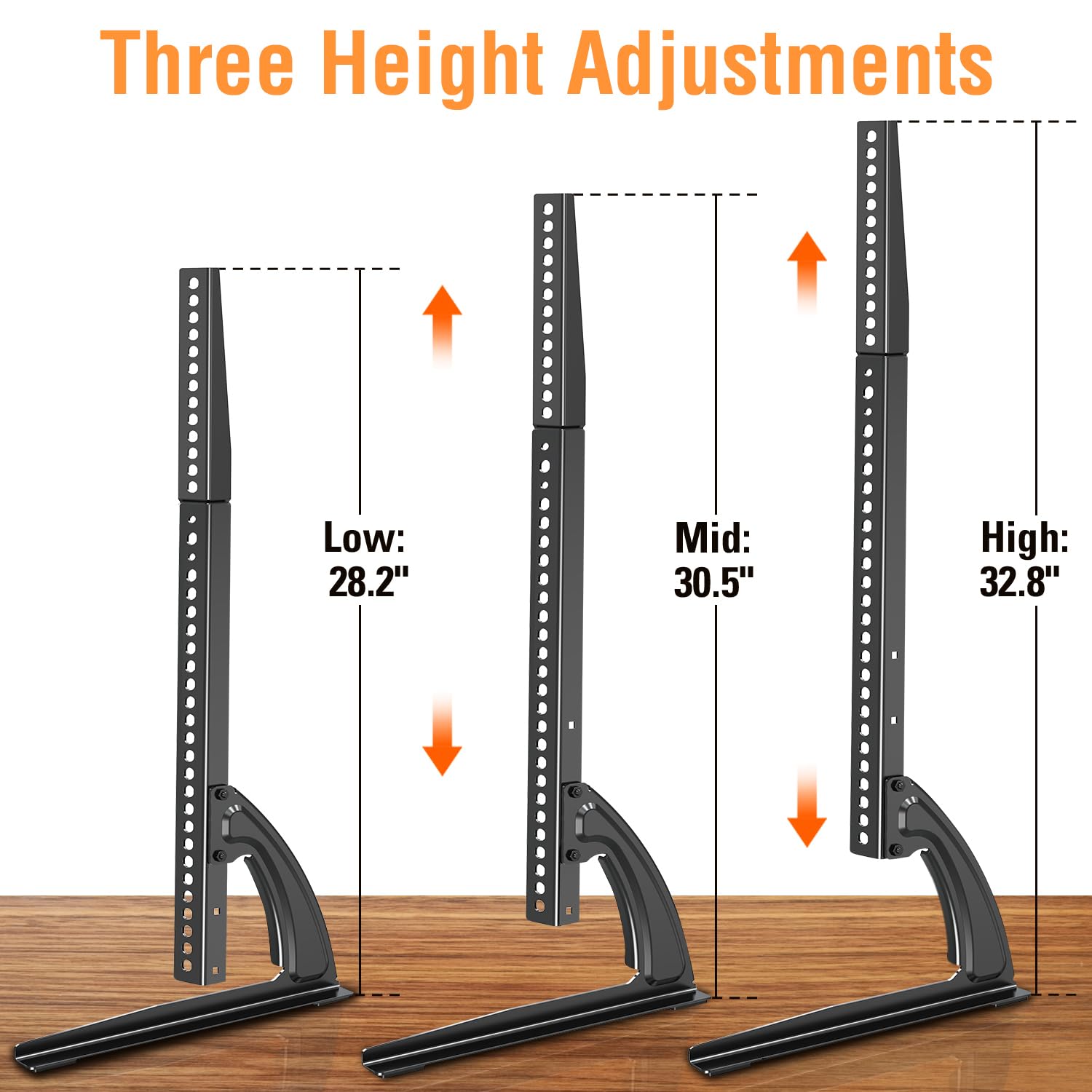 ELIVED Universal Table Top TV Stand for Most 32 to 70 inch LCD LED Plasma Flat Screen TVs, TV Base Height Adjustable Leg Stand Holds up to 88 lbs, VESA up to 800x600mm, YD1024