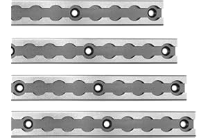 SALUINOKI 24" L-Track Rail Silver 4 Pack, 2ft Aluminum Ltrack Rail for Truck and Trailer, Truck Bed Rail for Motorcycles, ATVs and Bikes