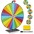 ARTISHION 5 in 1 Color Prize Wheel - 24 Inch Wall Mounted or Tabletop Roulette Spinning Wheel, Heavy Duty Metal Base with Dry Erase Marker and Eraser for Trade Show, Carnival, Win Fortune Spin Games