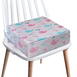 Toddler Booster Seat for Dining Table,4 Inches Washable Double Safer Straps Non-Slip Bottom Booster Seat Dining for Kids, Portable Travel High Density Sponge Detachable Increasing Cushion for Child.