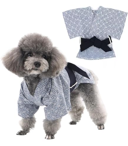 Creation Core Brokat-Pet-Kimono Für Hunde/Katzen – Japanischer Stil, Mit Blumen-Schleife, Pink, Größe S
