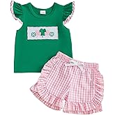 Douhoow Toddler Girl Easter Outfit Bunny Tank Top Sleeveless Baby Girl Tops Plaid Shorts Summer Girls Festival Clothes