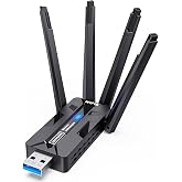USB WiFi Adapter for Desktop PC &amp; Laptop, 1800Mbps, with 4&times;8dBi Antennas | Go wireless, boost WiFi reception, and upgrade slow or weak connections on older PCs&mdash;all at a low cost.