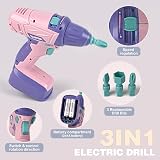 Vanplay 52Pcs Kids Tool Set Pink Pretend Play Drill Belt Box Toys for Boys Girls view 2