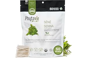 PHYTOVIE ORGANIC SENNA DETOX TEA – Natural Laxative & Colon Cleanse , Convenient Fast-Acting Constipation Relief , Supports D