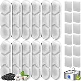 12 Pack Dog Water Fountain Replacement Filters for 410oz/3.2Gal/12L Pet Water Dispenser, ZEKIRY Pet Fountain Filter, 4-Layer Filtration Cat Drinking Bowl Filters and Pump Sponges