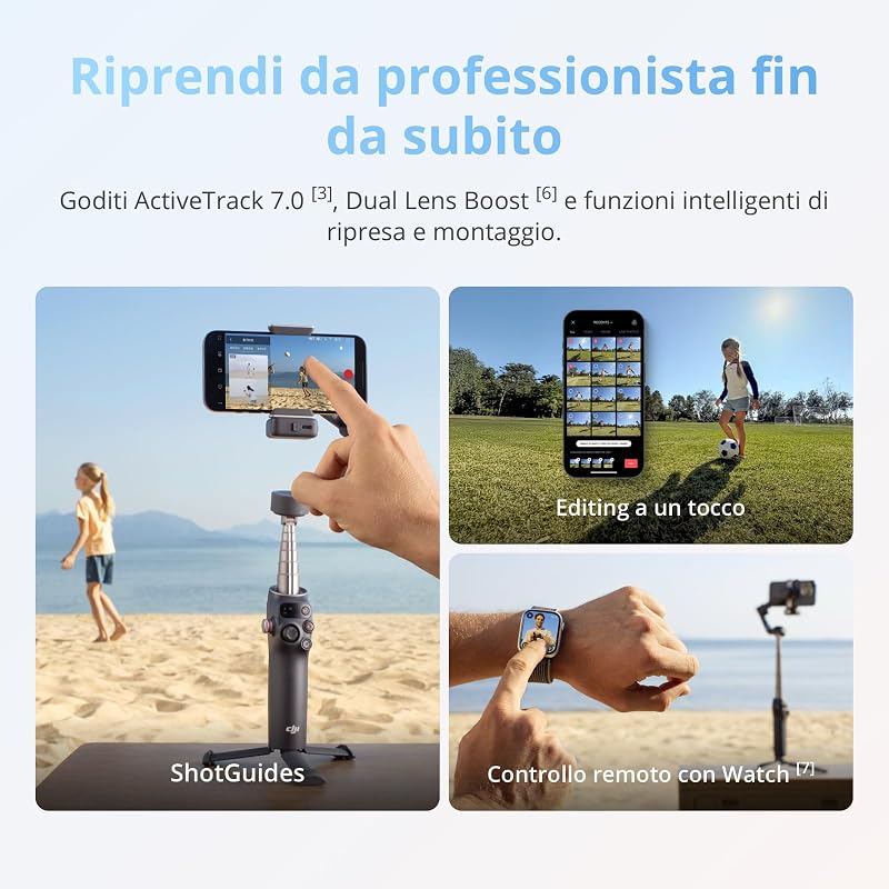 Osmo Mobile 8 gimbal per smartphone, stabilizzazione a 3 assi