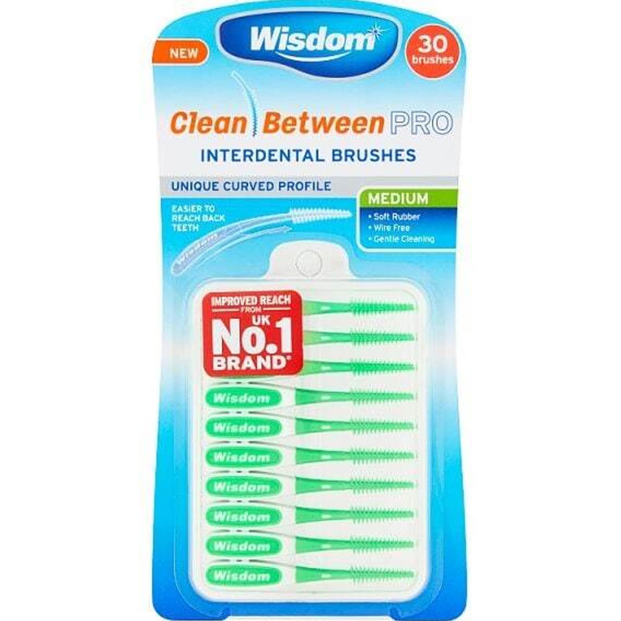 Wisdom 30 Clean Between Pro Medium Interdental Brushes - Pack of 4