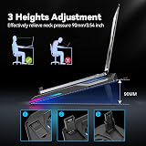 TECKNET Laptop Cooling Pad RGB 5-Quiet Fans 12-19 Inch with 2 USB Ports view 4