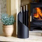 Valiant Fun 3-Piece Concealed Fireside Companion Set Black Satin Finish view 7