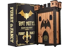 Furry & Fancy Bat Houses for Outdoors – Gothic Bathouse for Outdoors Hanging – Large 2-Chamber Bat Cave for Up to 80 Bats – Handmade Wooden Castle Bat House for Outside – Easy Installation