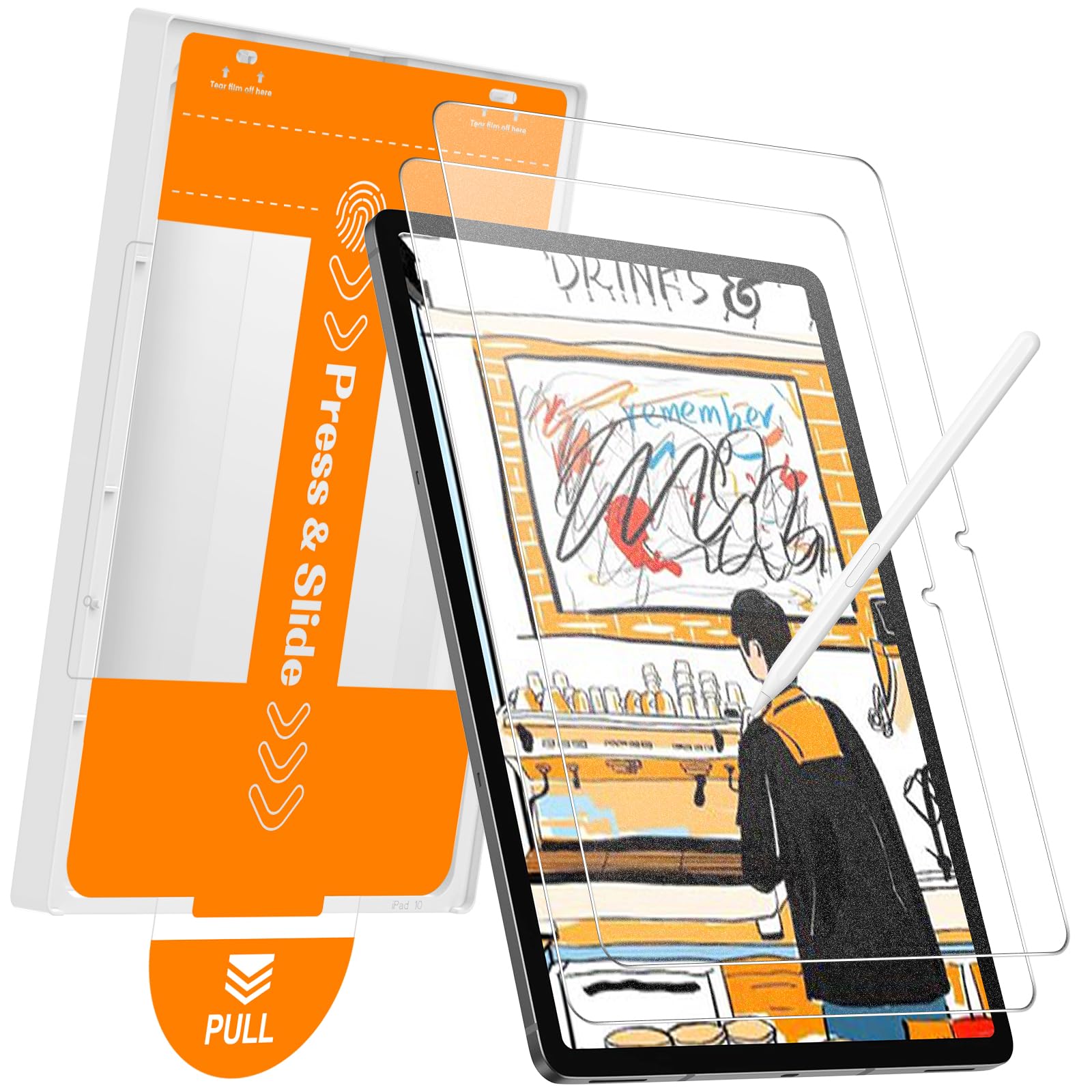 Photo 1 of 2 Pack Paper Glass Screen Protector for Samsung Galaxy Tab S11/ S10 Lite/ S10 FE/ S9 FE/ S9, (11"& 10.9"),Matte Tempered Glass with Dust-Free Installation Tray, Paper-Sense, Anti-Glare, S Pencil Support