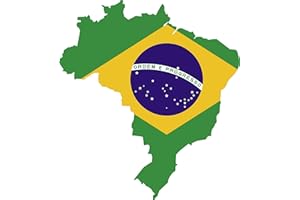 SOUTHERN STICKER COMPANY Map with Flag Inside Brazil 4x4.5 Sticker Decal die Cut Vinyl - Made and Shipped in USA