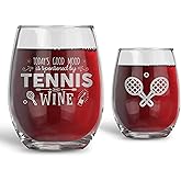 BAD BANANAS Tennis Gifts - Stemless Wine Glass - 21 oz - Tennis Player Gift Ideas