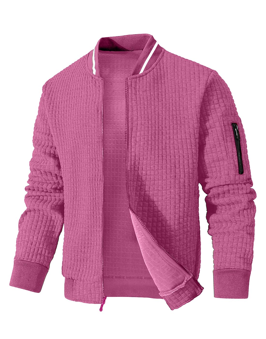 SAVKOOV Mens Lightweight Jacket Casual Bomber Jacket Varsity Coat Image