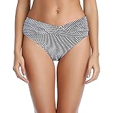 Tempt Me Women Twist Bikini Bottom Moderate High Cut Bathing Suit Bottoms Ruched Swimsuit Bottom
