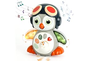 HAPTIME Penguin Toys for 1 Year Old Boy Girl, Musical Toys for Toddlers 1-3, Interactive Dancing Toys for 1+ Year Old, Baby Toys with Music & Lights, Singing Early Learning Toys for 1 2 3