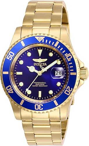 Amazon Com Invicta Men S Pro Diver 40mm Stainless Steel Quartz Watch Gold Blue Model Watches