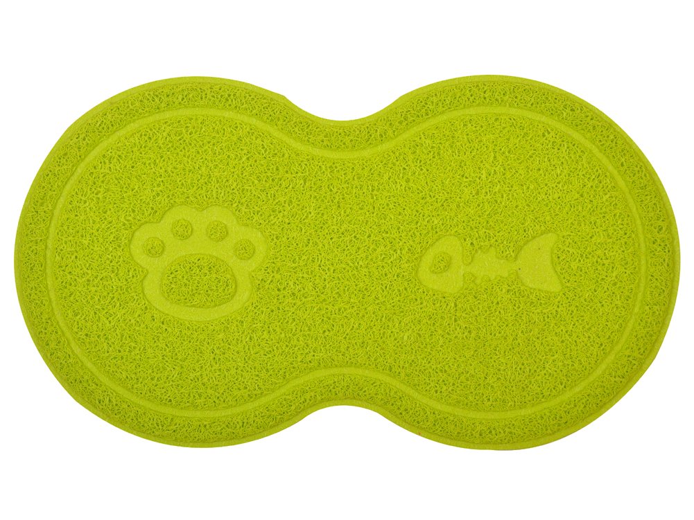 DM 8-Shaped Cat Pet Litter Tray Mat,Kitty Litter Rug,Doormat,46x26 cm (Green) — image 1