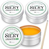 Threlaco 3 Pack Cue Shaft Wax, Silky Pool Stick Wax for Wood Shaft | Olive Oil Beeswax Formula, Protects Wood Shafts, Smooth Glide, Billiard Accessories, Includes Applicator, 50g Per Tin