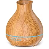 BZseed Aromatherapy Essential Oil Diffuser 550ml 12 Hours Wood Grain Aroma Diffuser with Timer Cool Mist Humidifier for Large Room, Home, Baby Bedroom, Waterless Auto Shut-off,7 Colors Lights Changing