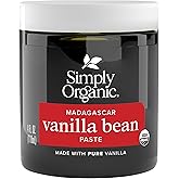 Simply Organic Vanilla Bean Paste, 4 Ounce Jar | Certified Organic, Kosher, Vegan, Non-GMO Rich Soft Paste, Warm Woody Aroma