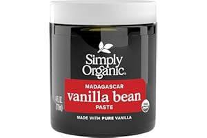 Simply Organic Vanilla Bean Paste, 4 Ounce Jar, Certified Organic, Kosher, Vegan, Non-GMO Rich Soft Paste, Warm Woody Aroma