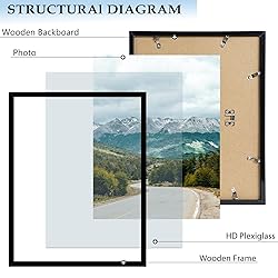 QOTIB 18x24 Picture Frame Black for Wall